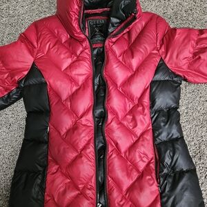 Guess Red and Black Puffer Jacket
